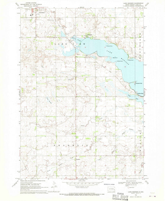 1968 Lake Madison, SD - South Dakota - USGS Topographic Map