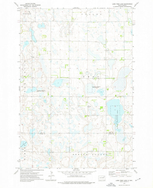 1973 Lone Tree Lake, SD - South Dakota - USGS Topographic Map