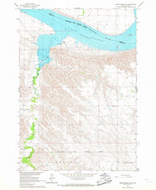 1966 Lower Brule, SD - South Dakota - USGS Topographic Map