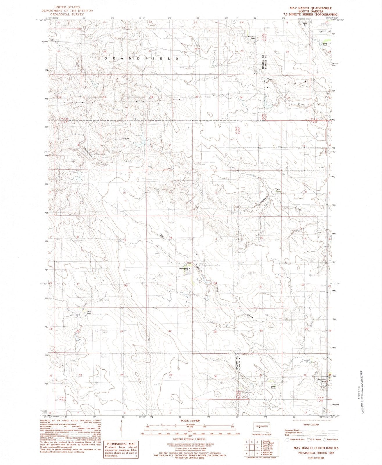 1982 May Ranch, SD - South Dakota - USGS Topographic Map