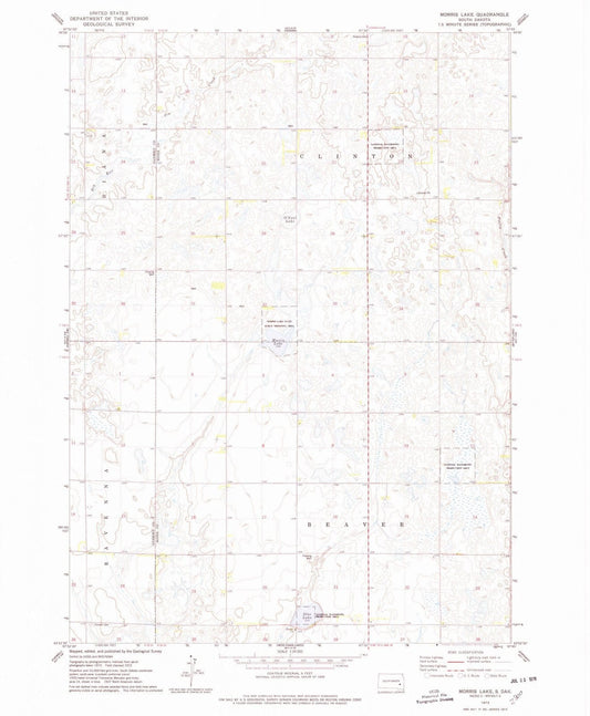 1973 Morris Lake, SD - South Dakota - USGS Topographic Map