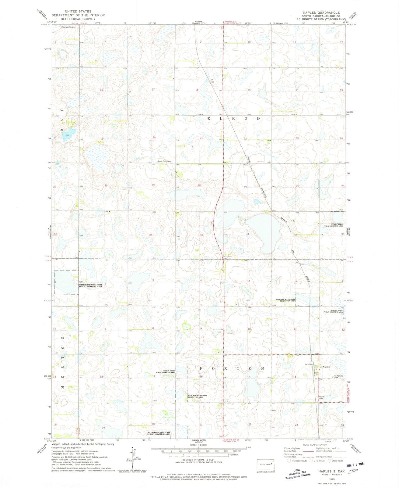 1973 Naples, SD - South Dakota - USGS Topographic Map
