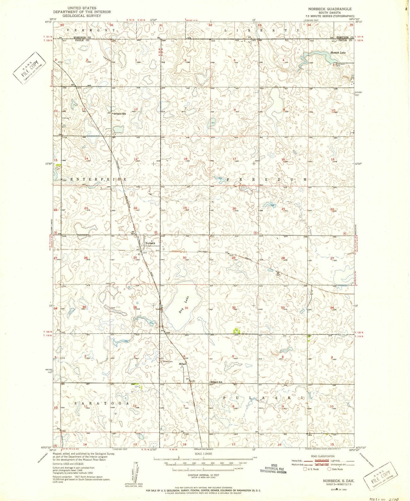 1952 Norbeck, SD - South Dakota - USGS Topographic Map