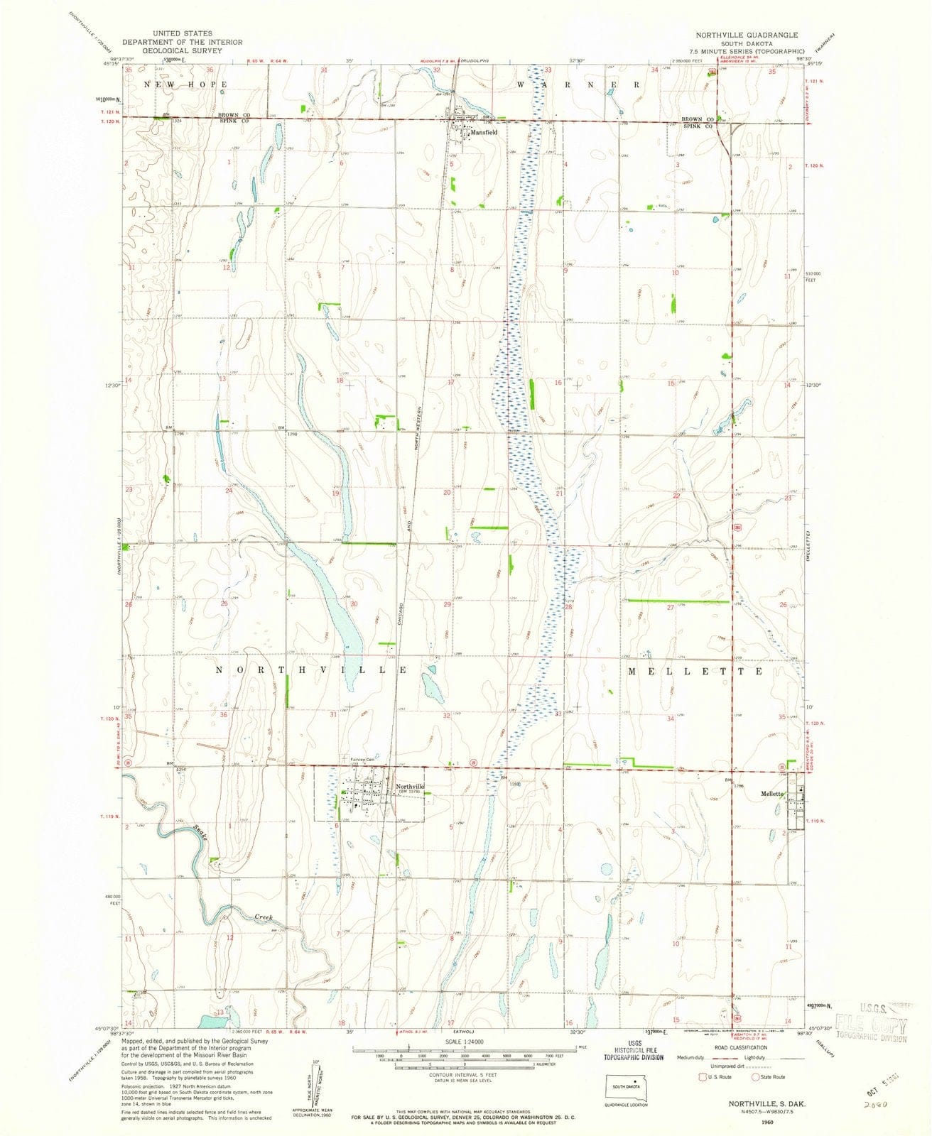 1960 Northville, SD - South Dakota - USGS Topographic Map