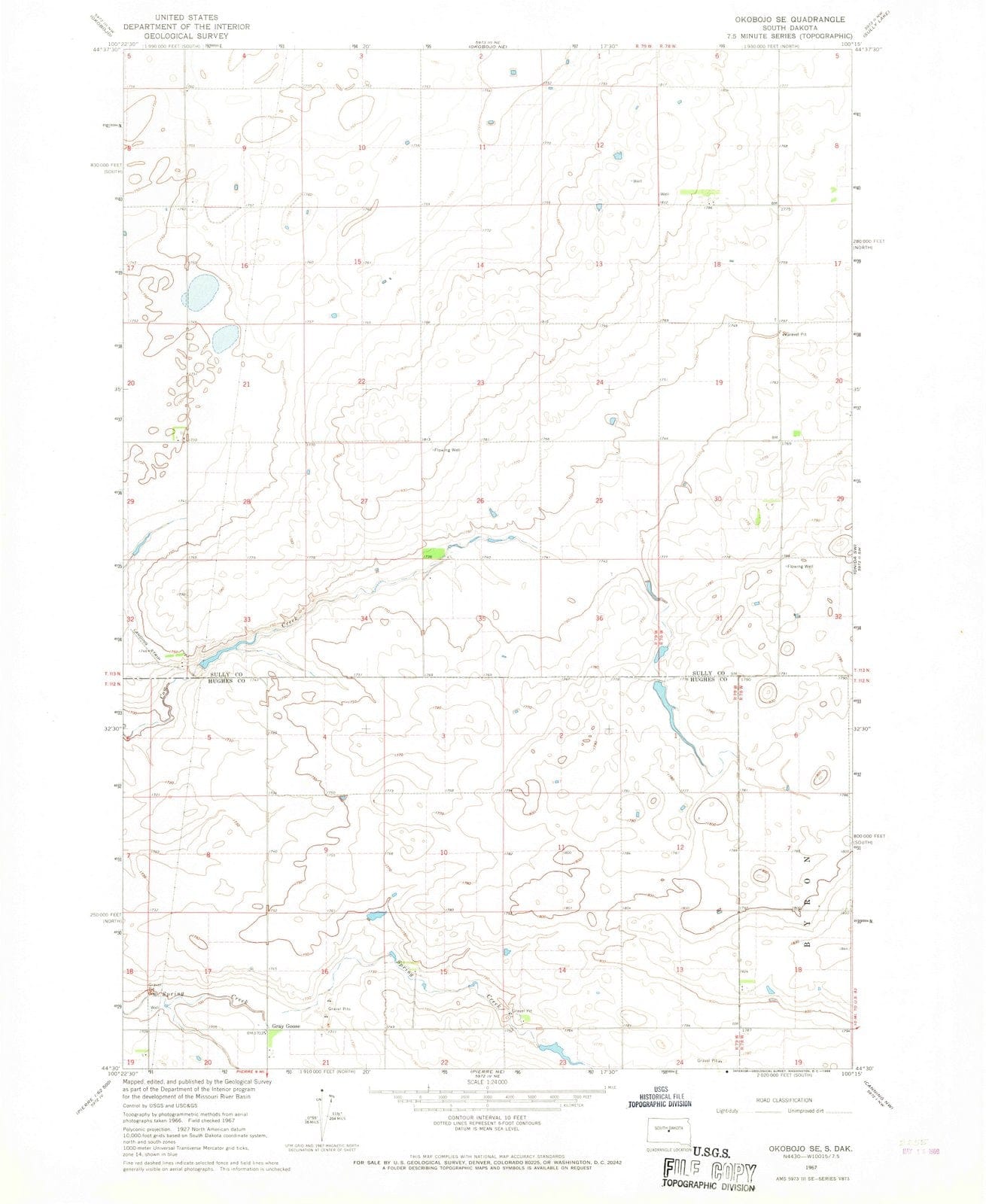 1967 Okobojo, SD - South Dakota - USGS Topographic Map