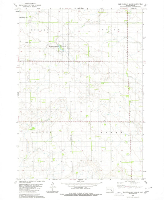 1980 Old Stickney Lake, SD - South Dakota - USGS Topographic Map