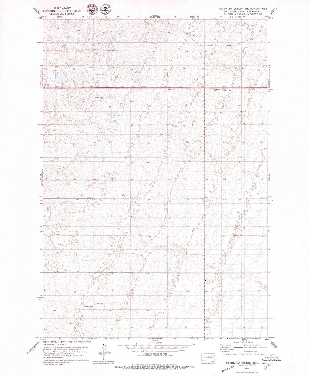 1978 Plainview Colony, SD - South Dakota - USGS Topographic Map