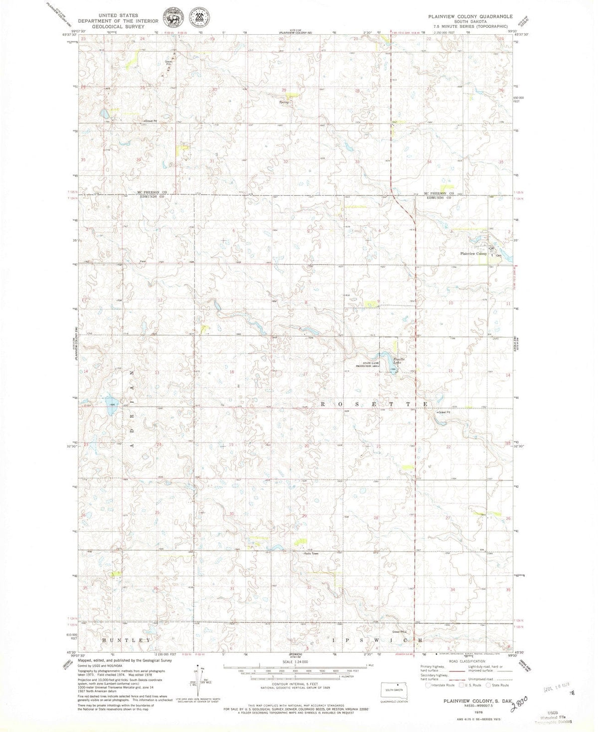 1978 Plainview Colony, SD - South Dakota - USGS Topographic Map