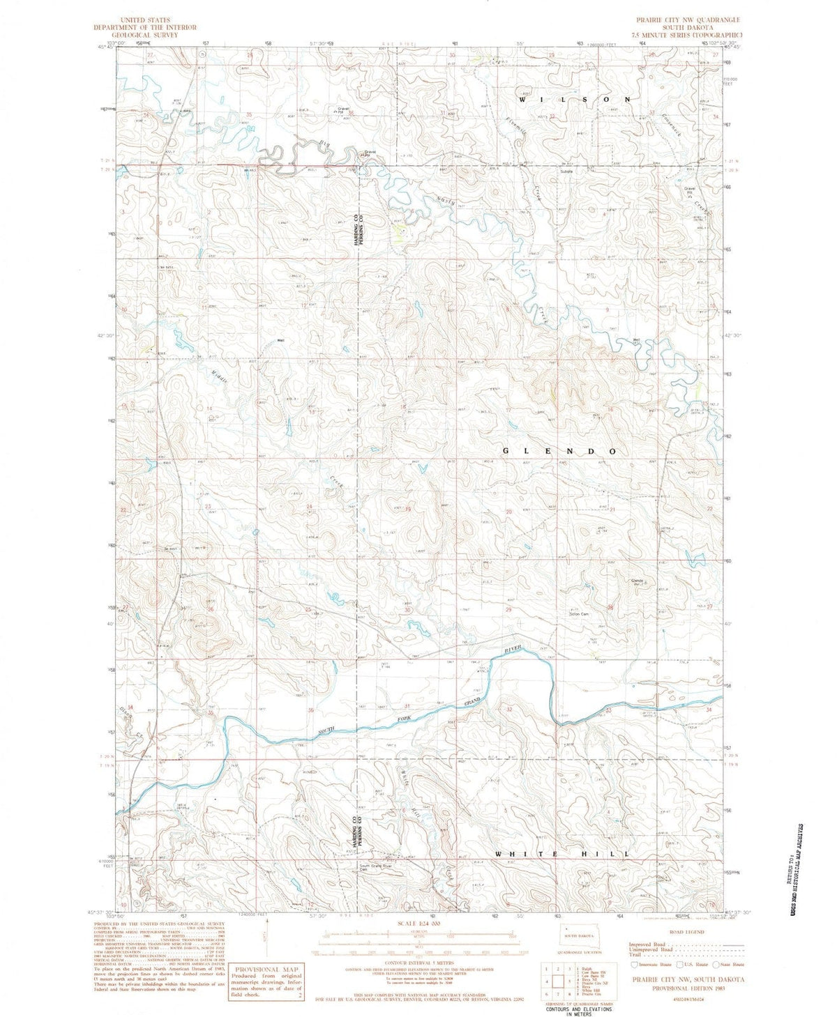 1983 Prairie City, SD - South Dakota - USGS Topographic Map