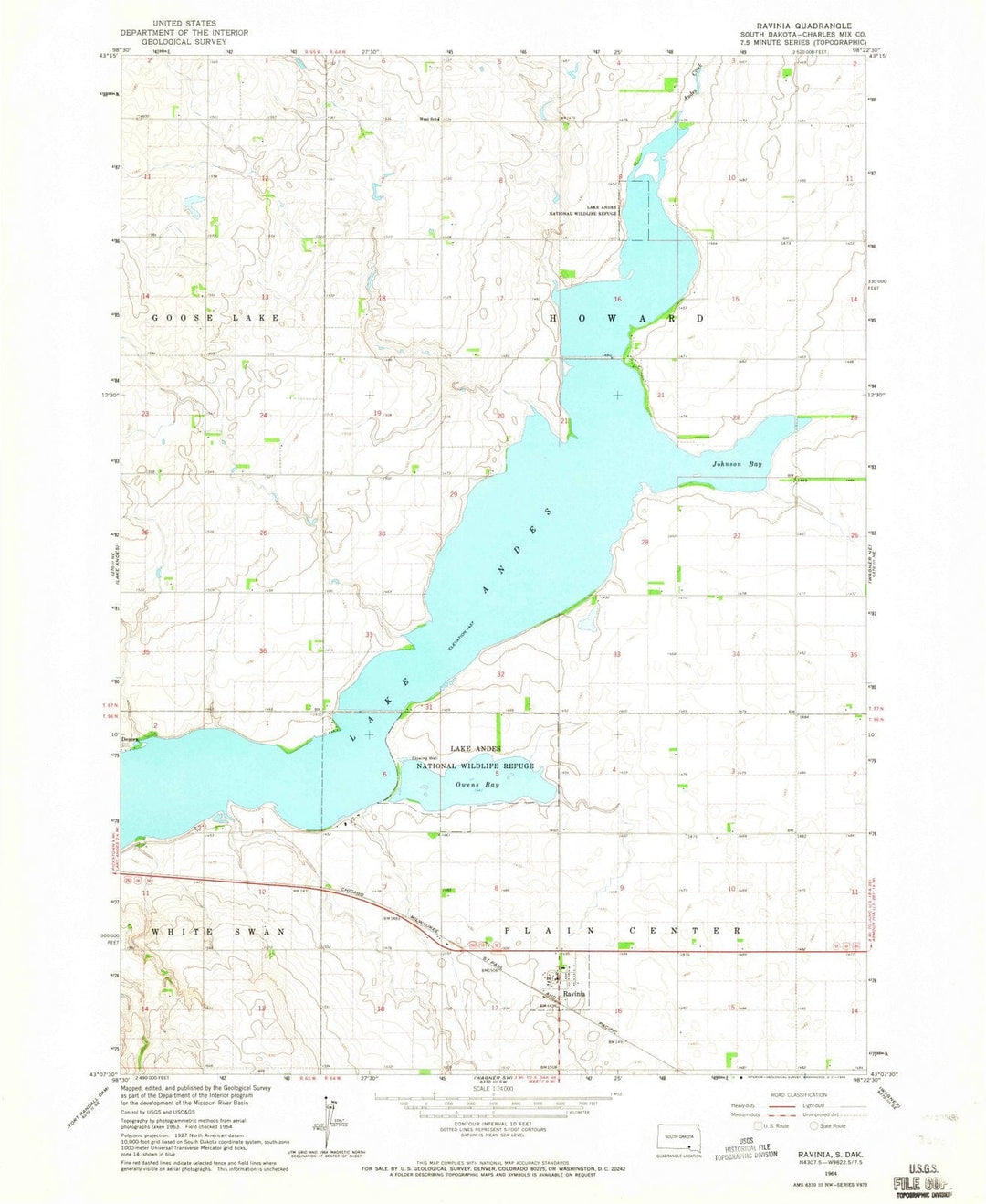 1964 Ravinia, SD - South Dakota - USGS Topographic Map