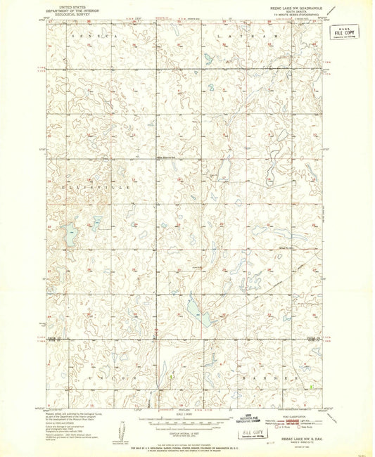 1951 Rezac Lake, SD - South Dakota - USGS Topographic Map