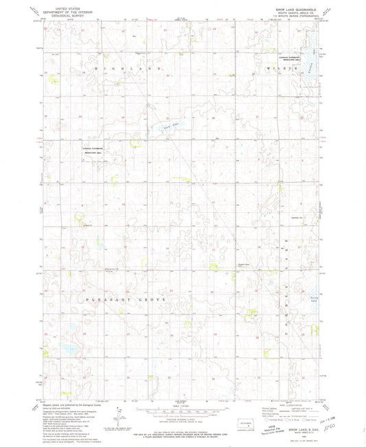 1980 Snow Lake, SD - South Dakota - USGS Topographic Map