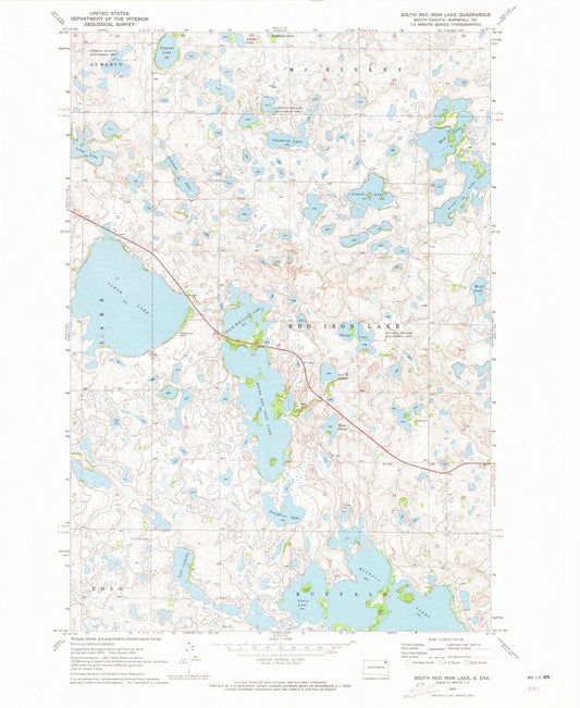 1970 South Red Iron Lake, SD - South Dakota - USGS Topographic Map