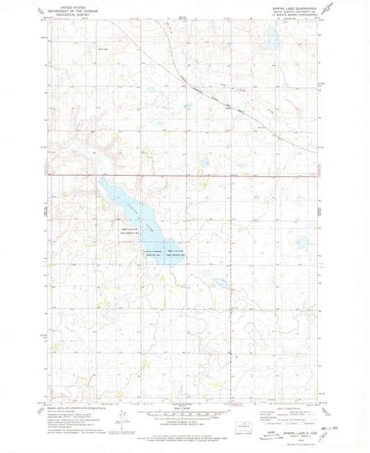 1974 Spring Lake, SD - South Dakota - USGS Topographic Map