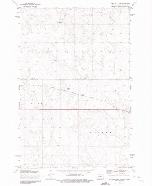 1972 Tatanka Lake, SD - South Dakota - USGS Topographic Map