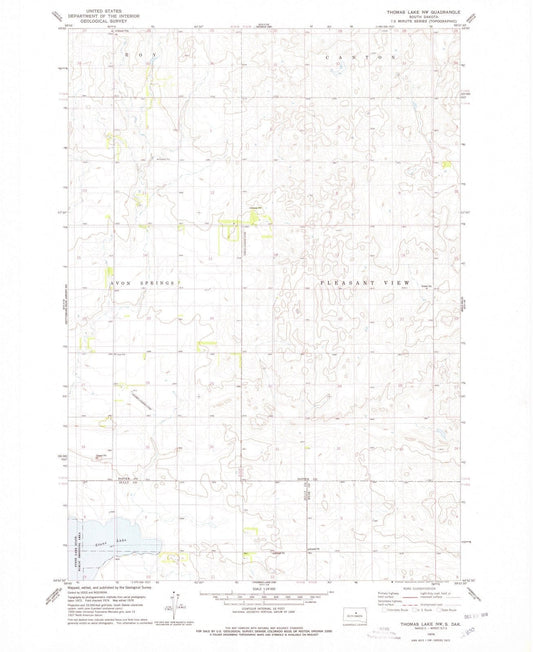 1978 Thomas Lake, SD - South Dakota - USGS Topographic Map