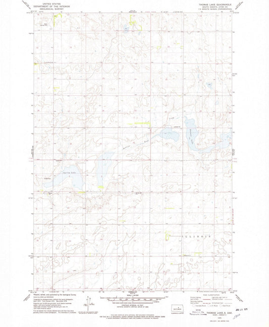 1978 Thomas Lake, SD - South Dakota - USGS Topographic Map v3