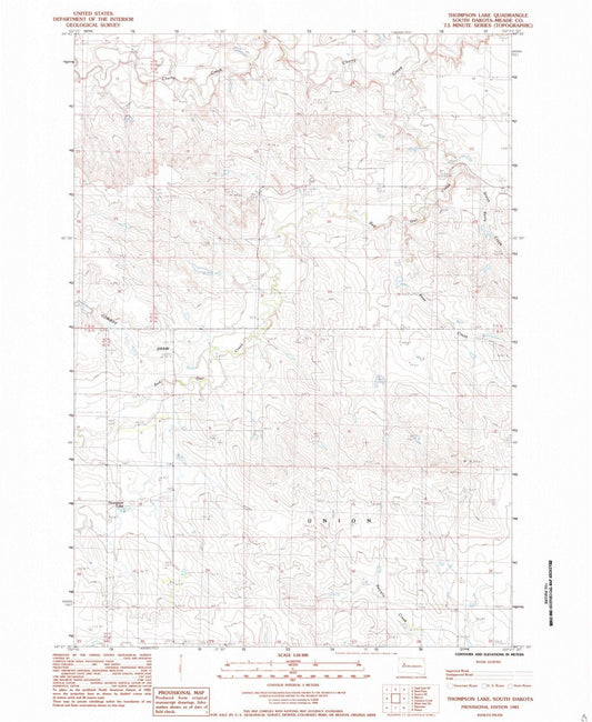 1983 Thompson Lake, SD - South Dakota - USGS Topographic Map