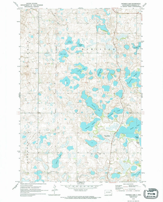 1970 Twomile Lake, SD - South Dakota - USGS Topographic Map