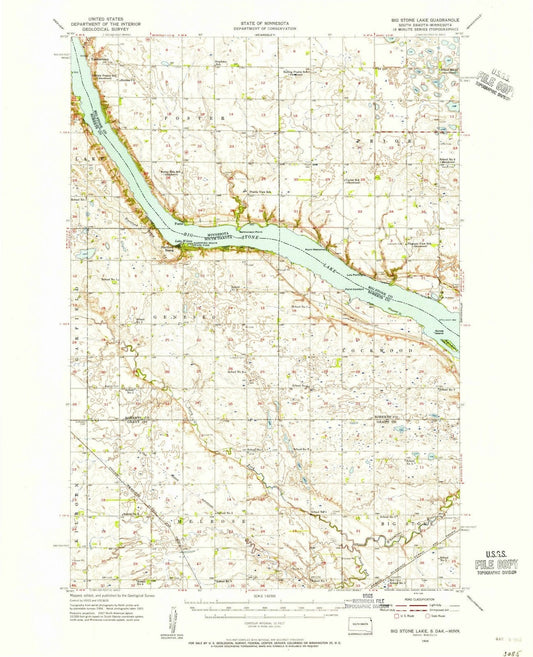 1954 Big Stone Lake, MN - Minnesota - USGS Topographic Map