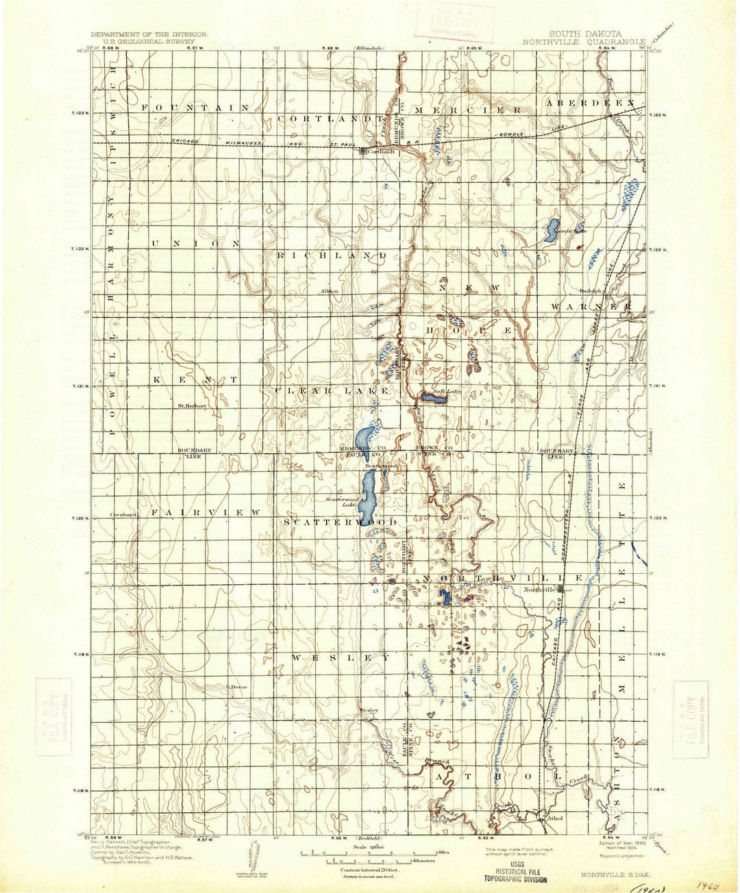1899 Northville, SD - South Dakota - USGS Topographic Map