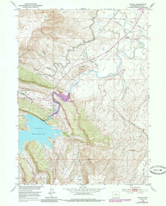1950 Alcova, WY - Wyoming - USGS Topographic Map v2
