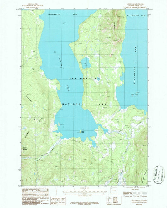 1986 Alder Lake, WY - Wyoming - USGS Topographic Map