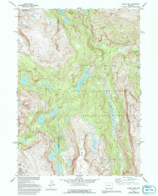 1952 Alpine Lake, WY - Wyoming - USGS Topographic Map