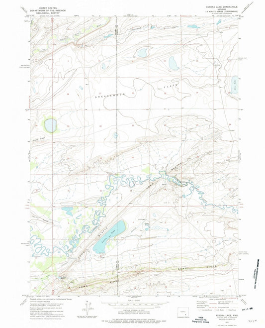 1971 Aurora Lake, WY - Wyoming - USGS Topographic Map