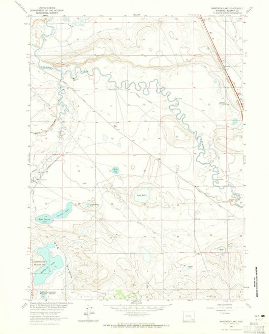 1963 Bamforth Lake, WY - Wyoming - USGS Topographic Map