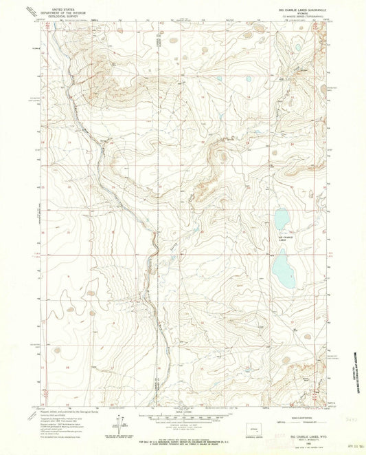 1961 Big Charlie Lakes, WY - Wyoming - USGS Topographic Map