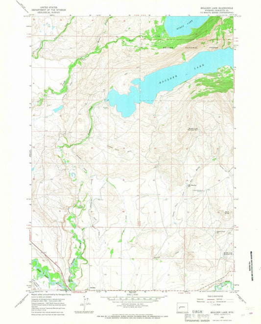 1964 Boulder Lake, WY - Wyoming - USGS Topographic Map