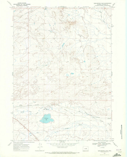 1968 Burlington Lake, WY - Wyoming - USGS Topographic Map