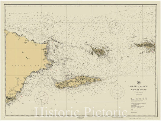 Historic Nautical Map - Virgin Passage And Vieques Sound, 1922 NOAA Chart - Puerto Rico, Virgin Islands (PR, VI) - Vintage Wall Art