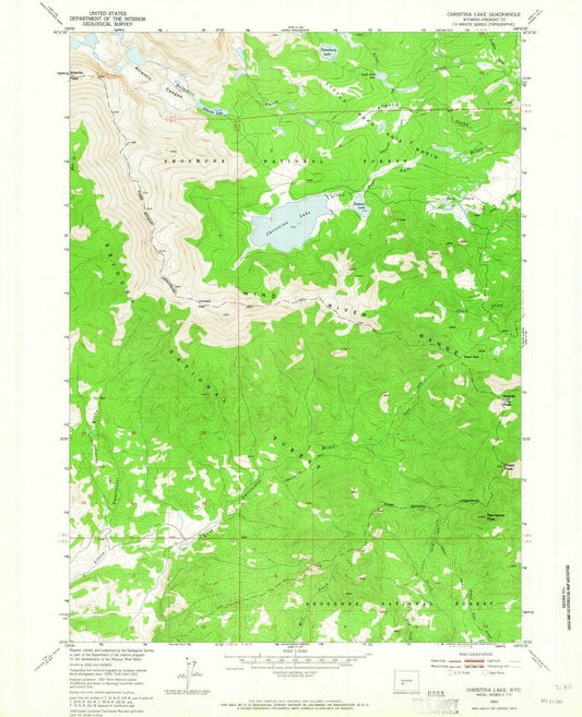 1953 Christina Lake, WY - Wyoming - USGS Topographic Map