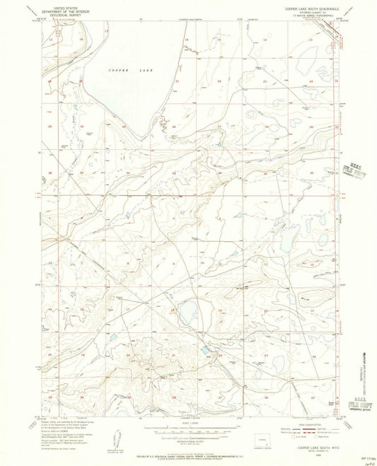 1955 Cooper Lake South, WY - Wyoming - USGS Topographic Map