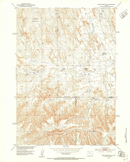 1951 Dead Indian Hill, WY - Wyoming - USGS Topographic Map