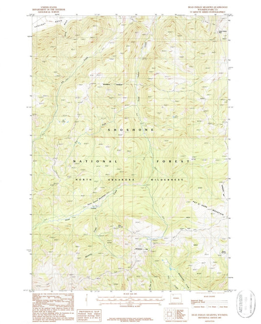 1987 Dead Indian Meadows, WY - Wyoming - USGS Topographic Map