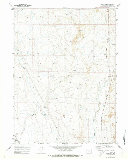 1970 Duck Lake, WY - Wyoming - USGS Topographic Map
