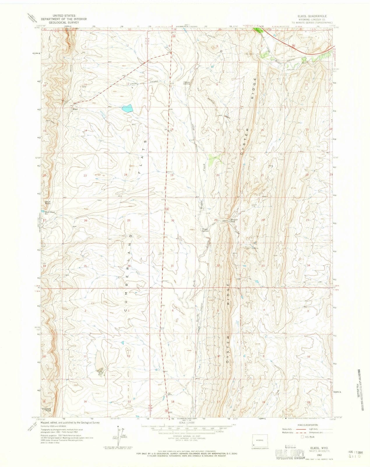 1962 Elkol, WY - Wyoming - USGS Topographic Map v2