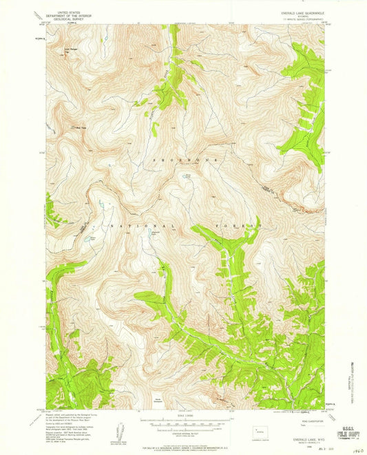 1956 Emerald Lake, WY - Wyoming - USGS Topographic Map