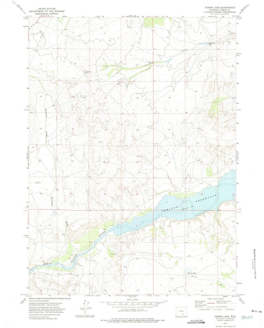 1971 Ferris Lake, WY - Wyoming - USGS Topographic Map