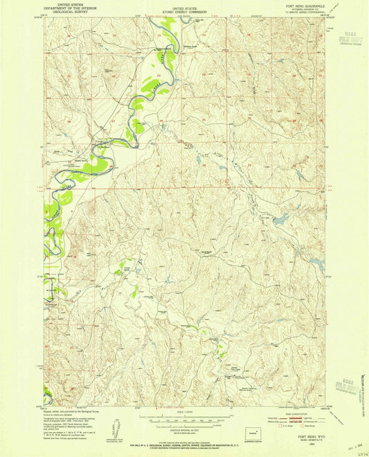 1953 Fort Reno, WY - Wyoming - USGS Topographic Map v2