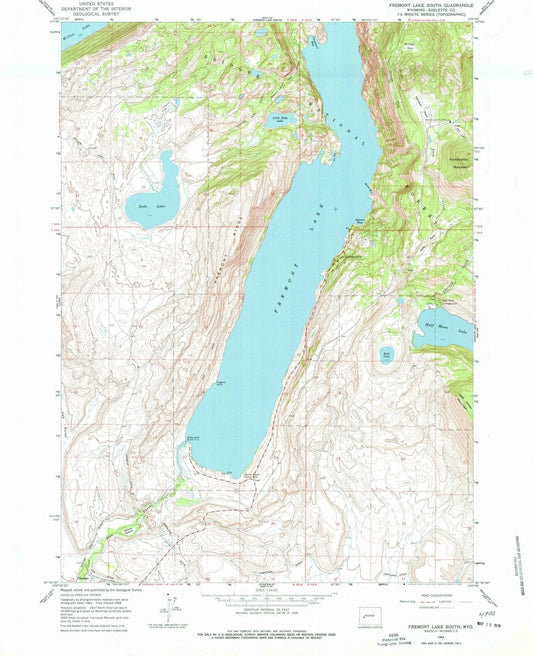 1964 Fremont Lake South, WY - Wyoming - USGS Topographic Map