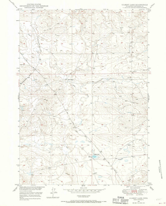 1949 Gilbert Lake, WY - Wyoming - USGS Topographic Map