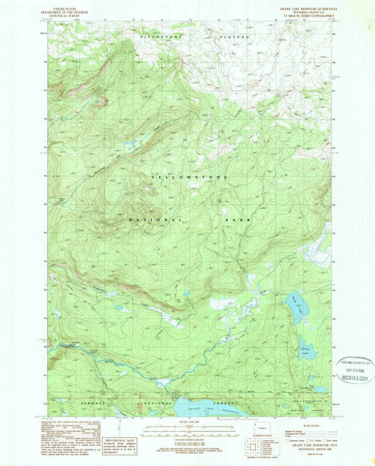1989 Grassy Lake Reservoir, WY - Wyoming - USGS Topographic Map
