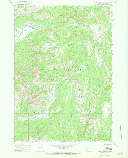 1965 Gravel Mountain, WY - Wyoming - USGS Topographic Map