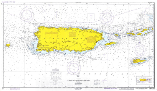 Historic Nautical Map - Puerto Rico And Virgin Islands, 1972 NOAA Chart - Puerto Rico, Virgin Islands (PR, VI) - Vintage Wall Art