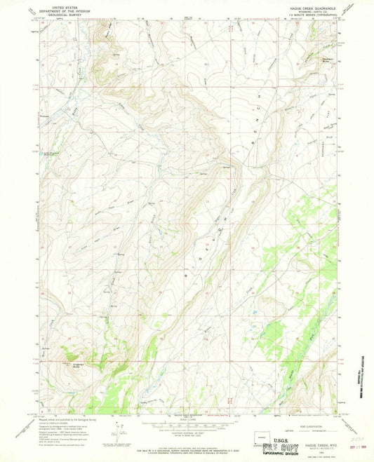 1965 Hague Creek, WY - Wyoming - USGS Topographic Map