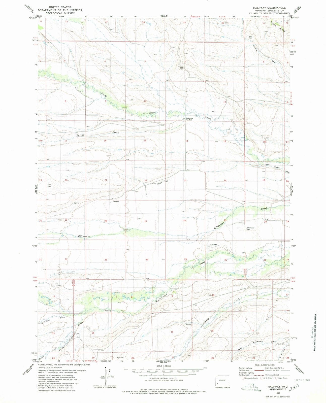 1980 Halfway, WY - Wyoming - USGS Topographic Map